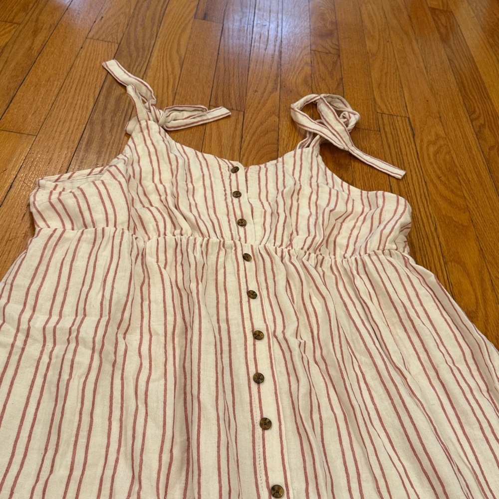 Maternity Sonoma Light Red Stripe Long  Dress - Picture 3 of 5